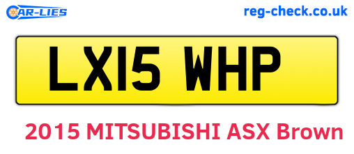 LX15WHP are the vehicle registration plates.