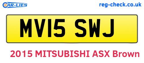 MV15SWJ are the vehicle registration plates.