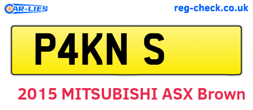 P4KNS are the vehicle registration plates.