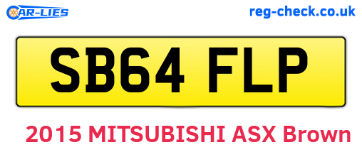 SB64FLP are the vehicle registration plates.
