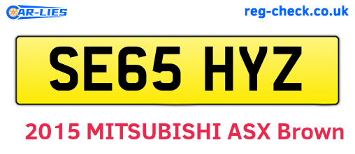 SE65HYZ are the vehicle registration plates.
