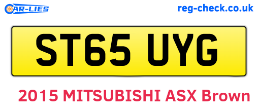 ST65UYG are the vehicle registration plates.