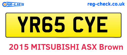 YR65CYE are the vehicle registration plates.