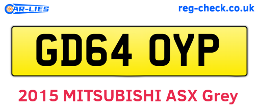 GD64OYP are the vehicle registration plates.
