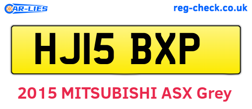 HJ15BXP are the vehicle registration plates.
