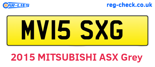 MV15SXG are the vehicle registration plates.