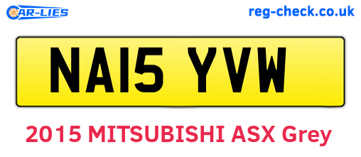 NA15YVW are the vehicle registration plates.