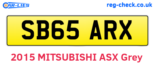 SB65ARX are the vehicle registration plates.