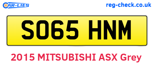 SO65HNM are the vehicle registration plates.