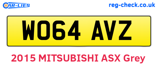 WO64AVZ are the vehicle registration plates.