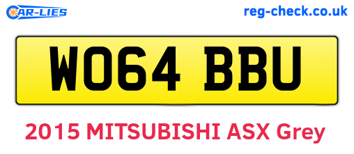 WO64BBU are the vehicle registration plates.