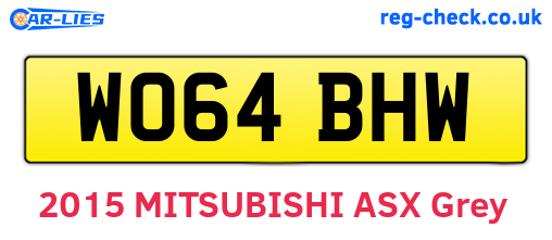 WO64BHW are the vehicle registration plates.
