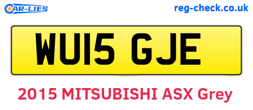 WU15GJE are the vehicle registration plates.