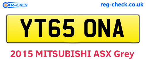 YT65ONA are the vehicle registration plates.