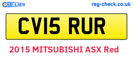 CV15RUR are the vehicle registration plates.