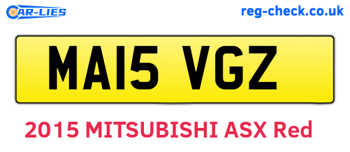 MA15VGZ are the vehicle registration plates.