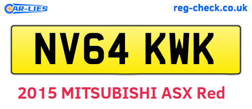 NV64KWK are the vehicle registration plates.