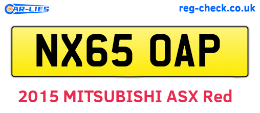 NX65OAP are the vehicle registration plates.