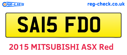 SA15FDO are the vehicle registration plates.
