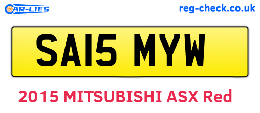 SA15MYW are the vehicle registration plates.