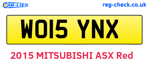 WO15YNX are the vehicle registration plates.