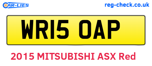 WR15OAP are the vehicle registration plates.