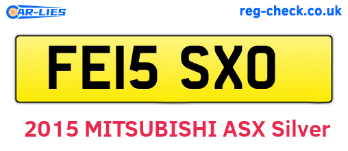 FE15SXO are the vehicle registration plates.