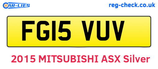 FG15VUV are the vehicle registration plates.