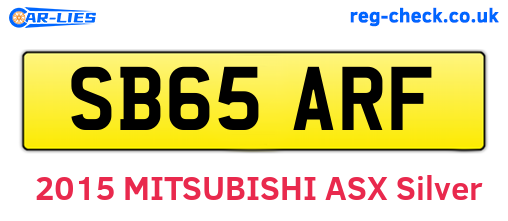 SB65ARF are the vehicle registration plates.