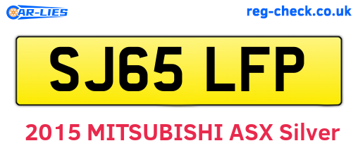 SJ65LFP are the vehicle registration plates.