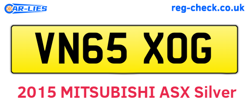 VN65XOG are the vehicle registration plates.