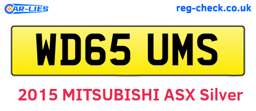 WD65UMS are the vehicle registration plates.