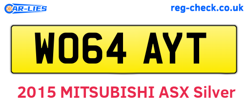 WO64AYT are the vehicle registration plates.