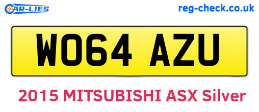 WO64AZU are the vehicle registration plates.