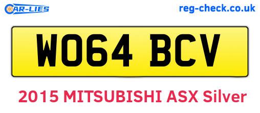WO64BCV are the vehicle registration plates.