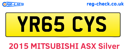 YR65CYS are the vehicle registration plates.