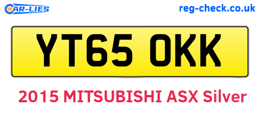 YT65OKK are the vehicle registration plates.