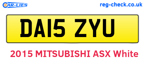 DA15ZYU are the vehicle registration plates.