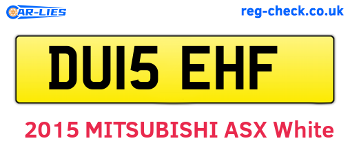 DU15EHF are the vehicle registration plates.