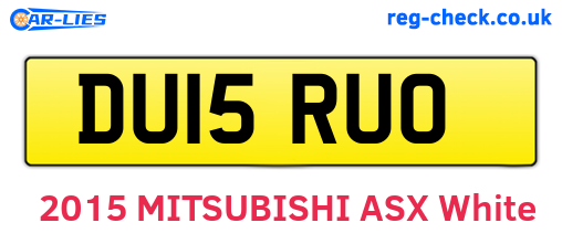 DU15RUO are the vehicle registration plates.
