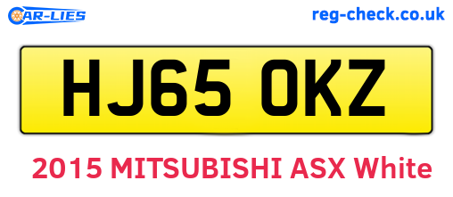 HJ65OKZ are the vehicle registration plates.