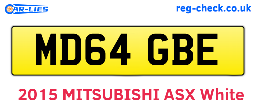 MD64GBE are the vehicle registration plates.