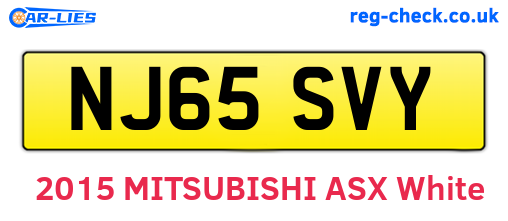 NJ65SVY are the vehicle registration plates.