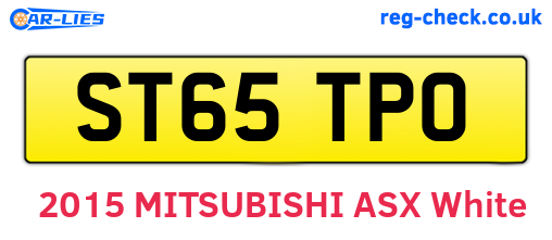 ST65TPO are the vehicle registration plates.