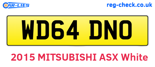 WD64DNO are the vehicle registration plates.