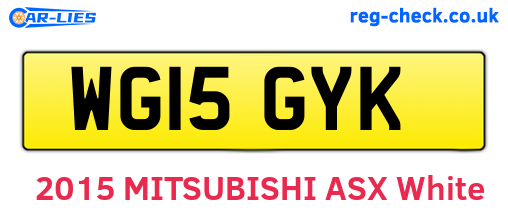 WG15GYK are the vehicle registration plates.