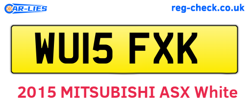 WU15FXK are the vehicle registration plates.