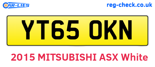 YT65OKN are the vehicle registration plates.