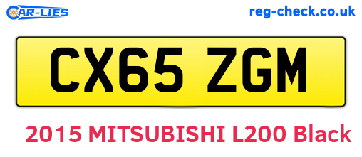 CX65ZGM are the vehicle registration plates.