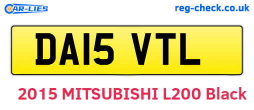 DA15VTL are the vehicle registration plates.